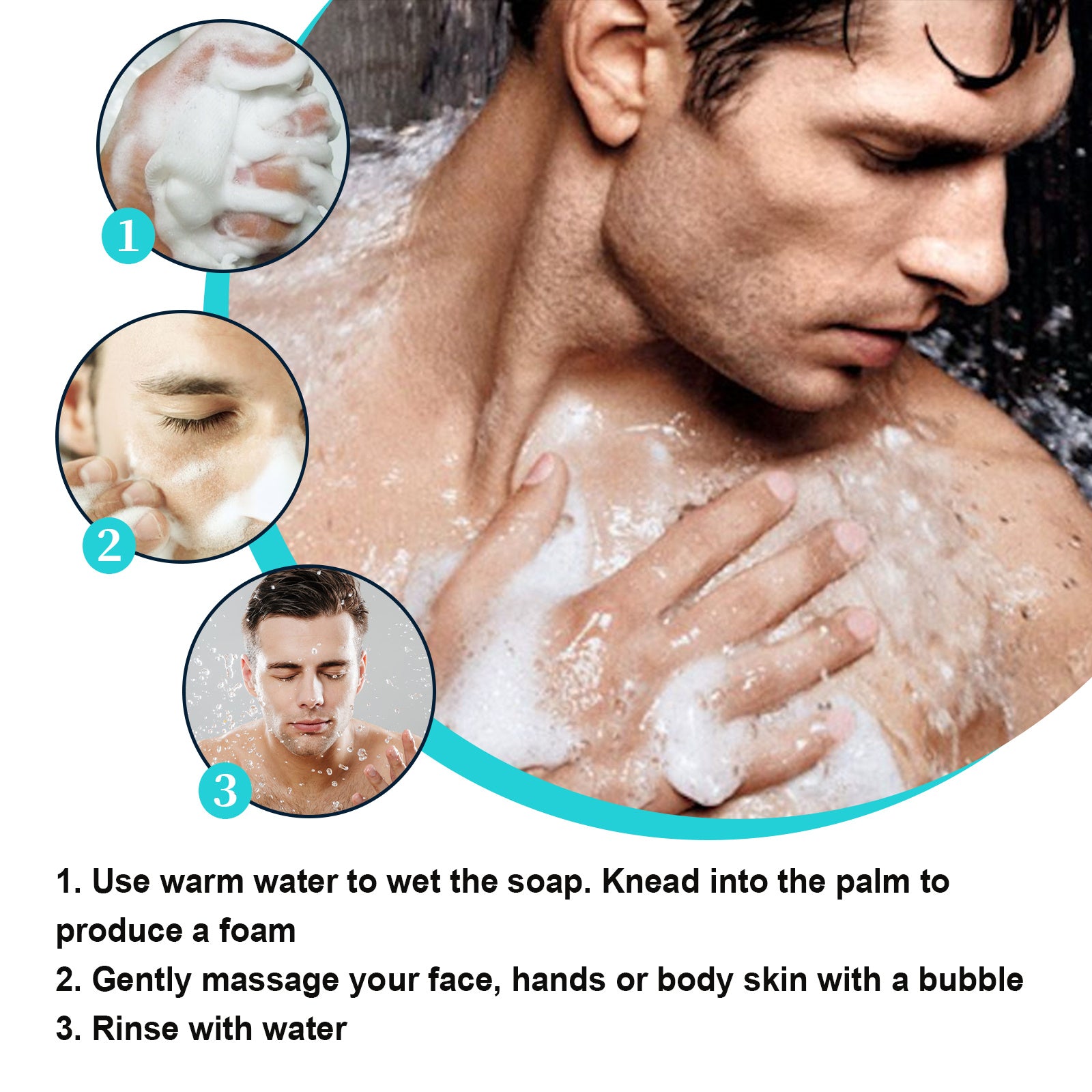 EELHOE Aurora Purifying Mite-Removing Soap, Deep Cleansing Facial Body Skin Fade Acne Print Multi-Effect Cleansing Soap