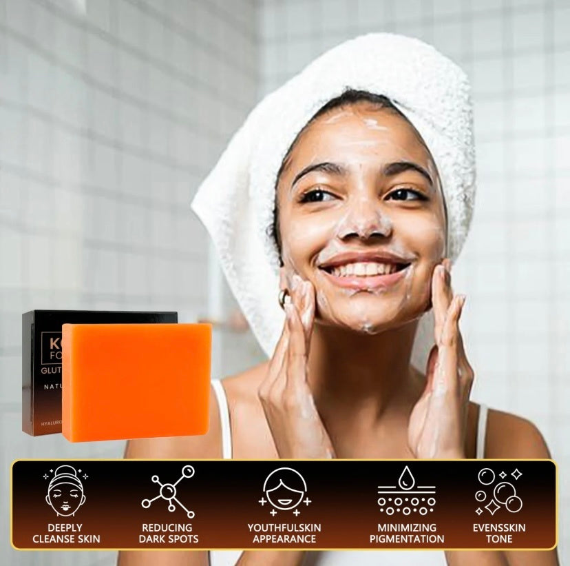 Organic Turmeric Soap Bar For Face, Kojic Acid Soap For Hyperpigmentation, Premium Japanese Formulated Kojic Soap Enriched With Vitamin C, Retinol, Collagen