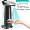 1Pc Automatic Soap Dispenser 400ML 16.9OZ Anti-slip Sensor Refillable Hand Gel Desktop Dispenser 2 Drop Volume Adjustment
