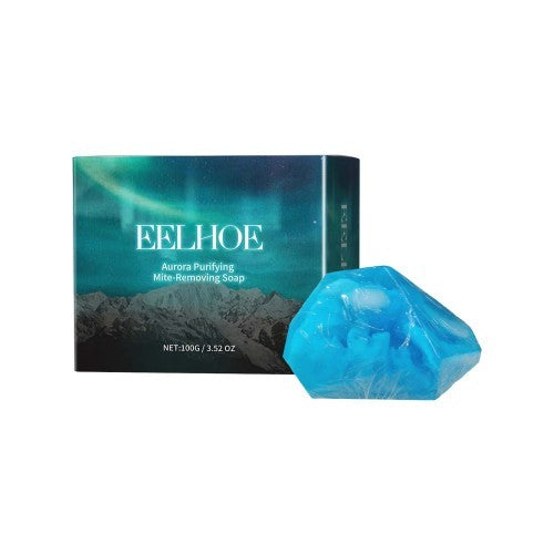 EELHOE Aurora Purifying Mite-Removing Soap, Deep Cleansing Facial Body Skin Fade Acne Print Multi-Effect Cleansing Soap