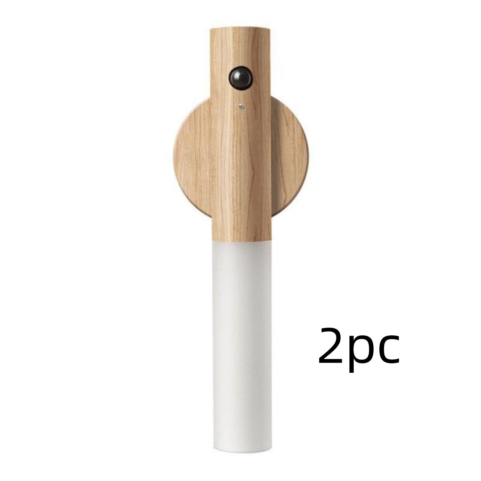 Motion Sensor Night Light, Rechargeable Body Sensor Night Light Indoor, Magnetic Wooden LED Wall Sconce For Bedroom Corridor Staircase Cabinet Intelligent Human Body Induction Night Light
